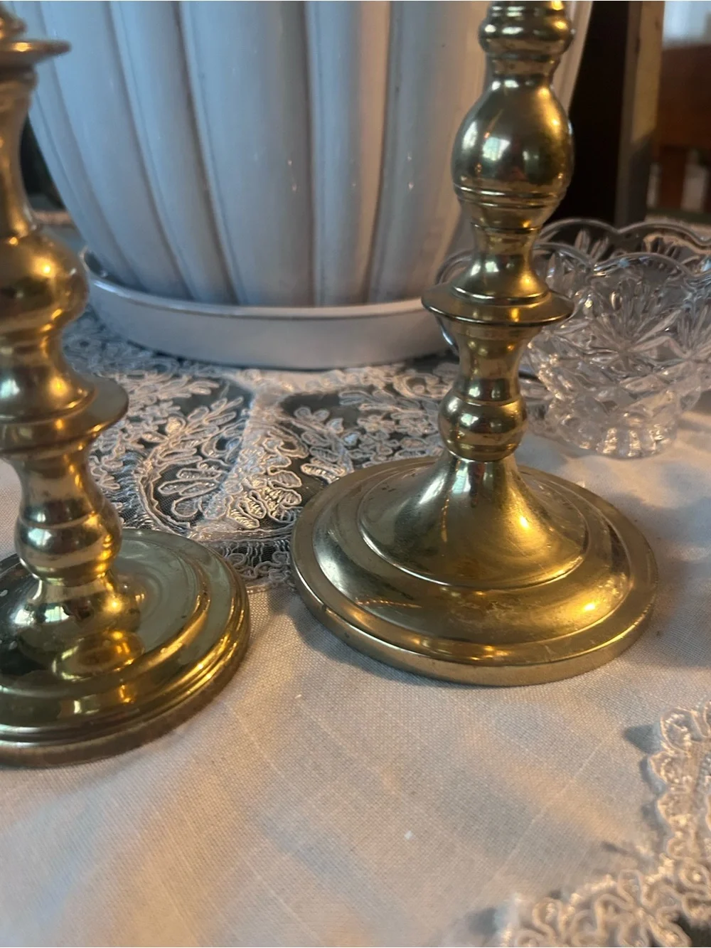 Brass Candlestick Pair – Classic Gold Home Accent, Vintage